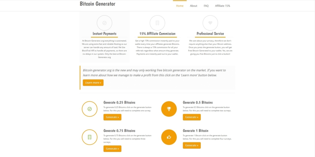 Официальный сайт биткоин-генератора